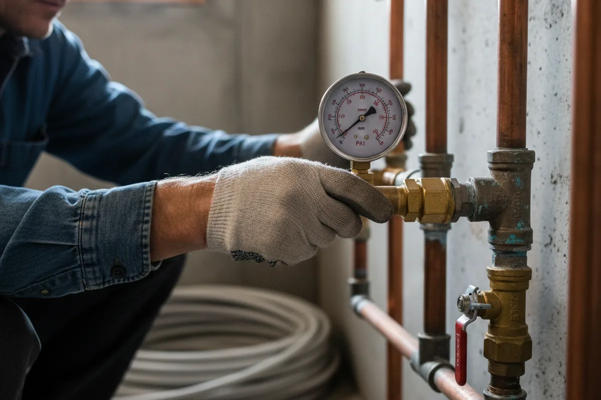 Pressure testing a repaired line during Water Line Repair in Hainesport